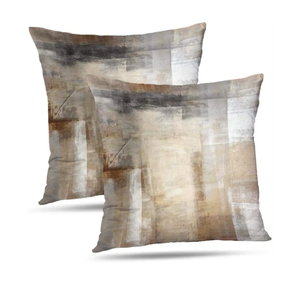 ONELZ Throw Pillow Covers, Brown and Beige Abstract Art Painting Set of 2 Double-Sided Cushion Cover 22 x 22 Decorative Home Gift Bed Pillowcase, Abstract Art 12