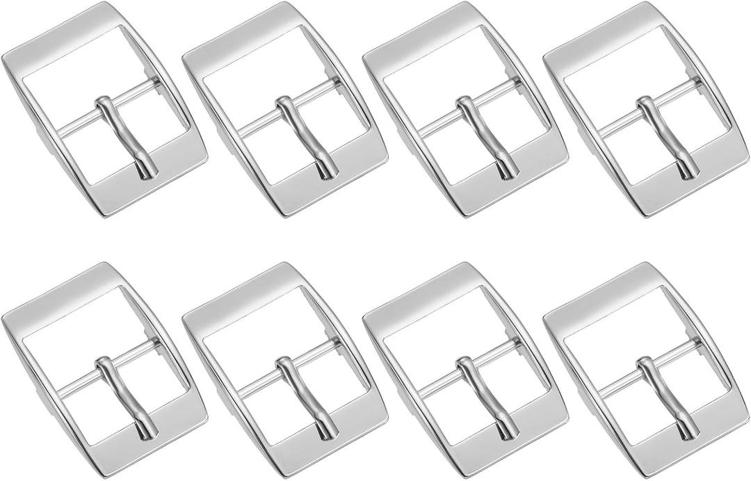uxcell Metal Roller Buckle Single Prong Belt Buckle Center Bar Buckles for Leather Craft Accessories (1", Silver)