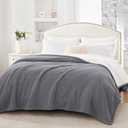 Sealy Electric Blanket King Size, Flannel & Sherpa Heated Blanket with 10 Heating Levels & 1-12 Hours Auto Shut Off, Fast Heating Warming Blanket, Machine Washable, Light Grey, 100 x 90 Inch