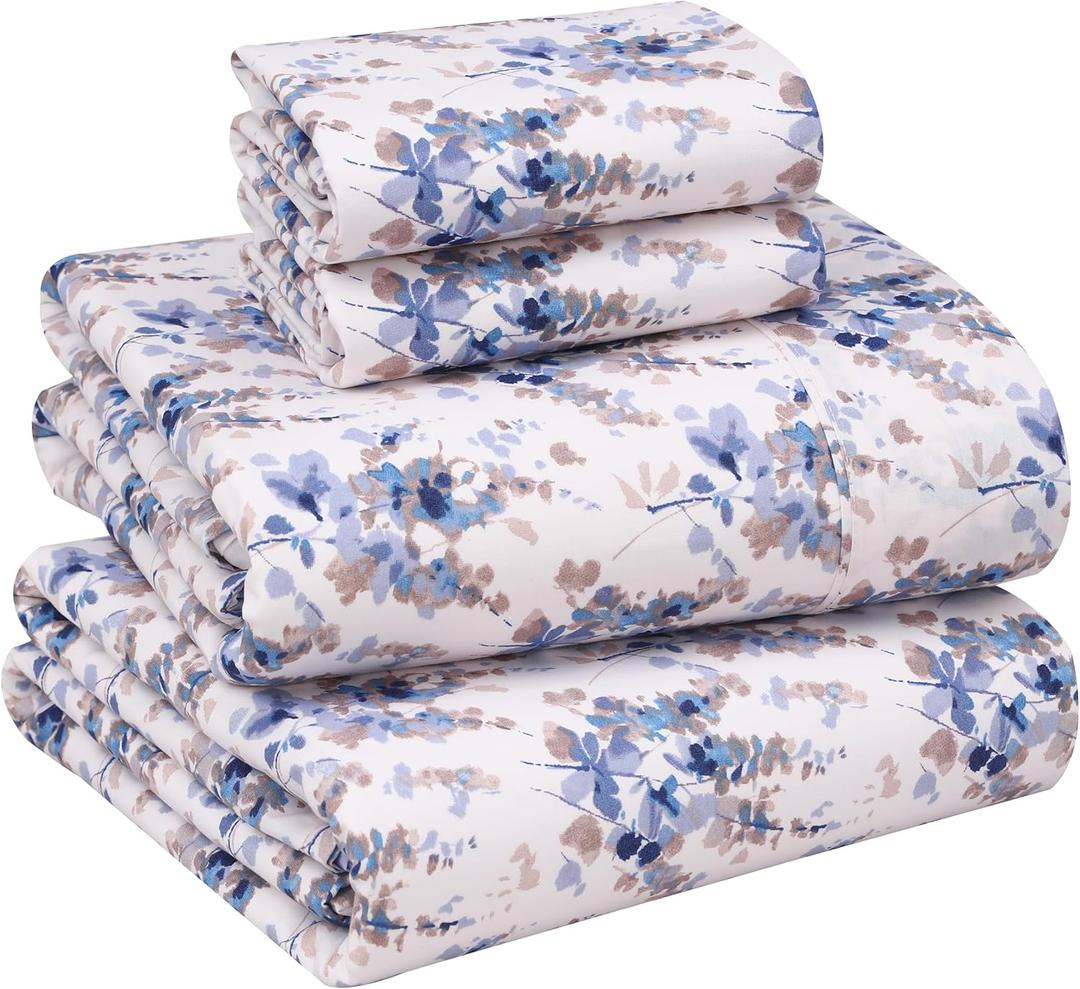 RUVANTI Queen Cotton Percale Bed Linen Set Soft Breathable - Deep Pocket 4Pcs Maple