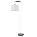 Globe Electric Barden 58" Matte Black Floor Lamp with White Linen Shade, 67065