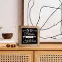 2 x No Bitchin' Rustic Wooden Tabletop Decor Sign - Farmhouse Wooden Kitchen Quotes Box Sign - Funny Mom Gift