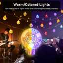YCoisini 56FT Outdoor String Lights, 100 LED Patio Lights with Remote Control, Voice-Activated & Music Sync Mode, 16 Color-Changing Modes, Waterproof for Patio Garden Party Decor