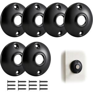 Saillong 6 Pack Vintage Door Knobs Round Rosettes, Classic Old Style Door Knob Replacement for Interior Doors, Antique Doors Knob Backplate for Classic Home Restoration (Matte Black)