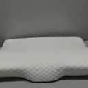 Derila Queen Size Memory Foam Pillow & Cooling Pillowcase | Optimal Temperature Control for Your Perfect Sleep. Neck Contoured Support Pillow Improves Sleep
