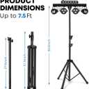 Telbum DJ Lights Package with Stand 7.5Ft, DJ Light for Parties Sound Activated, DMX & Remote Control Portable Gig Bar Lights LED Stage Lighting System for Band, Booth, Wedding, Events, Shows