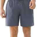 Cosmolle Men's 7" Quick Dry Stretch Hiking Shorts for Running Fishing and Outdoor Adventure with Multi Pockets (Gray, S)