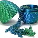 3D Printed Dragon with Surprise Egg,Surprise Dinosaur Eggs Fidget Toys for Kids, Birthdays, Halloween Christmas Decorations Gifts Indoor Outdoor for Girls Boys (Green)