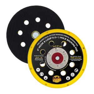 Dura-Gold Pro Series 5" Hook & Loop DA Backing Plate Pad, 9 (8 + 1) Hole Pattern Dustless - Low Profile Vented Edge, Dual-Action Random Orbital Sanding Pad, Sander Polisher Auto Woodworking Sandpaper