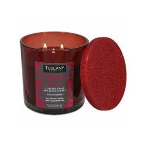 Tuscany Candle Limited Edition Cabernet Kisses, Currant, Grape, and Black Cherry Soy Candle, with Essential Oils, 12 OZ
