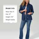roswear Jean Shirt for Women Button Down Shirts Denim Tops Western Fall Outfits (Blue, L)
