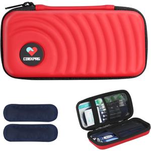 Insulin Cooler Travel Case,Diabetic Cold Pack Organizer Bag with 2 Reusable Ice Packs for Insulin Pen and Other Medication Diabetic Supplies Red