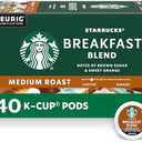 Starbucks K-Cup Coffee Pods, Medium Roast Hot or Iced Coffee, Breakfast Blend, 40 Keurig Pods Exp. 10 Apr 2026