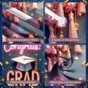 Congrats Drad Door Cover for Front Door Graduation Party Backdrop with String, Colorful Balloon & Grad Cap Graduation Door Decor for Class of 2026 Graduation Photo Booth Background(Pink Gold B)
