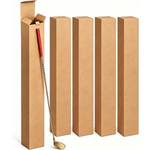 5 Pack Golf Club Shipping Box, 4"L x 4"W x 48"H Tall Corrugated Cardboard Long Golf Club Boxes for Moving, Packaging, Shipping, Storage