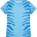Blue Jungle Tiger Shirt for Women - Adult Teens T Cosplay Halloween Costumes (X-Large)