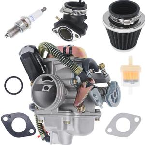 GY6 Carburetor 150cc for 4 Stroke 125cc 152QMJ 157QMJ Engines Electric Choke Motorcycle Scooter 24mm PD24J Carb with Intake Manifold