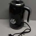 PUKOMC Electric Kettle, 1.7L Stainless Steel Tea Kettle with Temperature Gauge, 1500W Water Boiler with LED Light, BPA-Free, Auto Shut-Off and Boil-Dry Protection (Black)