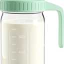 32oz Breast Milk Pitcher with Lid Leak-Proof & Airtight Glass Storage Container, Breastfeeding Essentials for Breastmilk, Wide Mouth Mason Jar Pitcher, Fast Formula Maker