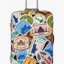 Stamps Travel Luggage Cover, High Elasticity Washable Suitcase Cover Protector Fit 25-28 in Luggage Travel Accessories