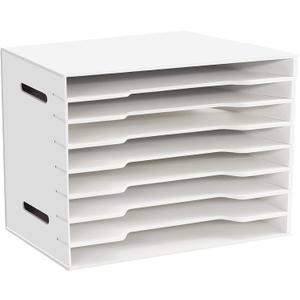 16"x20" Paper Organizer Storage for Desk,8 Tier Construction Paper File Sorter Storage,Larger Size Literature Organizer,Large File Suitable for Home,Classroom and Office
