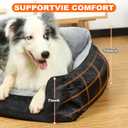 Dog Bed for  Dogs, Rectangle Washable Orthopedic Dog Bed, Soft Calming Sleeping Bed Durable Pet Cuddler with Anti-Slip Bottom, 31”x26”x7”, Black