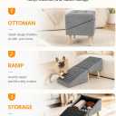 Dog Ramp Ottoman with Storage for Small Dogs,Dog Stairs for Couch