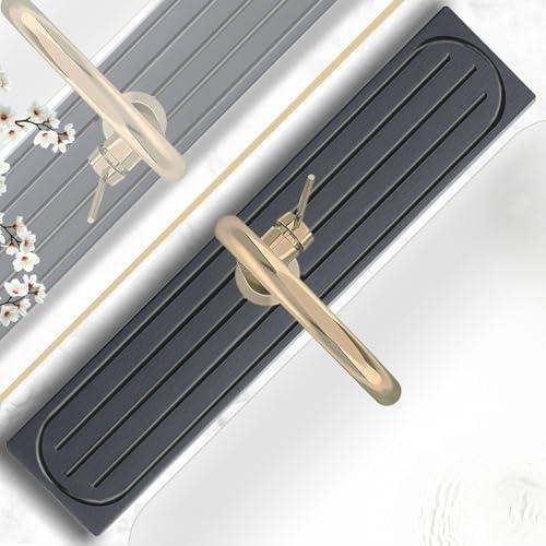 Fast Drying Stone Faucet Mat for Kitchen Sink with Raised Feet, Water Absorbent Diatomite Stone Sink Tray, Faucet Sink Splash Guard, Prevents Moisture Buildup, Durable Protector for Bathroom Counter