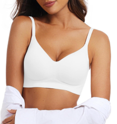 OEAK Womens Wireless Bras Comfortable Push Up Bra No Underwire Bra Full Support Lift B Large