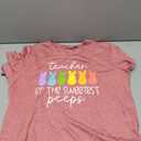 Potia Easter Teacher Shirt for Women Happy Easter Bunny Shirts Teacher of The Sweetest Tees Tops Pink XL