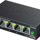 EWIND 2025 Upgraded 5-Port 2.5GB Switch with LED, 5 x 2.5G Multi-Gigabit Unmanaged Ethernet Switch, Lifetime Protection, Plug & Play, Fanless Quiet, Desktop/Wall Mount Metal Ethernet Splitter