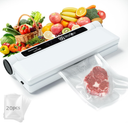 75kpa Food Vacuum Sealer Machine, Dry/Wet Modes, Compact Design, with Led Indicator Lights, 20 Vacuum Sealer Bags, Ideal for Home Kitchen Use