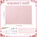 Wenqik 24" X 18" College Dorm Cork Board Linen Stripe Bulletin Board, Pink