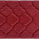 PowerSellerUSA 17"x24" Memory Foam Bath Rugs for Indoor Use, Anti-Fatigue Mats with Non Slip Backing, Thick Resilient Foam with Ultra Soft Durable Absorbent Bathroom Mat, Washable Floor Mat - Burgundy
