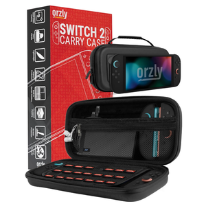 Orzly Case Compatible with Nintendo Switch 2 Protective Carry Case (2025 Model) with Screen Padding, Game Card microSD Pockets for Console and Accessories Screen Size 7.9"  Gift Boxed