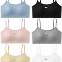 Big Girls Bra Comfort Flex Fit Seamless for Girl Teens with Adjustable Straps, Pull-on Design (10-16 Years, Sweet-6pack)