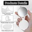 Telooco 50 Pcs Round Compact Folding Portable Pocket Mirror for Purse Mini Folding Makeup Mirrors Vintage Travel Makeup Mirror for Women Daily Use (White)