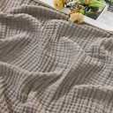 EMME Cotton Muslin King Blanket Breathable Gauze Soft Lightweight Blankets Adults Gifts for Women (Heather Brown, 108"x90")