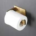 Toilet Paper Holder, Self Adhesive Tissue Holder Stainless Steel Rustproof Paper Roll Holder, No Drilling Easy to Install, Toilet Paper Rack Suitable for Office, Bathroom (Brushed Gold)