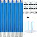 Universal Trampoline Replacement Enclosure Poles Come with Clamps, Screws and Bolts, Plactic Caps, Fits 6 Straight Poles Trampoline Frame