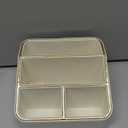 Remote Control Holder with 4 Compartments, PU Leather Small Nightstand Organizer for Home Desk Accessories Office Supplies, Multifunctional Stylish Small Bedside Desktop Organizers (White)