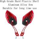 ESUPPORT Red Motorcycle Motorbike 8mm 10mm Rearview Side Mirror ATV Scooter Bike Flame Fire, Medium