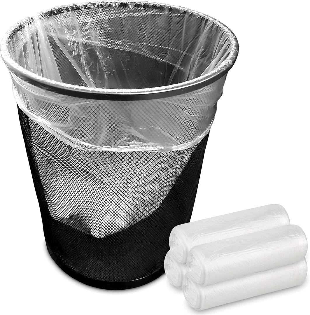 Stock Your Home Clear Trash Bags  6-10 Gallon (1000 Pack)  Disposable Leak-Resistant Garbage Can Liners for Office, Bathroom, Deli, Produce, Dog Poop, Cat Litter