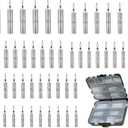 48Pcs Drop Shot Weights Set, Slim Pencil Style Lead Fishing Weights Sinkers Kit for Dropshot Rigging 6 Sizes Assorted with Barrel Swivel and Rig Beads