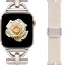 Wearlizer Compatible with Apple Watch Bands Magnetic Stretchy Women Men | Designer D-Shape Elastic Nylon Loop Strap for iWatch Series 11 10 9 8 7 6 5 4 SE/Ultra 3 2 1 42/46/38/40/41/44/45/49mm