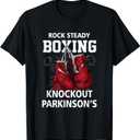 Vintage Boxing Gloves Rock Steadys Boxing Knockout Parkinson T-Shirt Small
