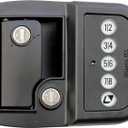 Lippert Keyless RV Door Lock with 60' Bluetooth Range, Lighted Keypad Buttons, Aluminum Construction, Black Powder-Coated Finish, Right-Hand Latch Configuration for Right-Hinging Doors - 2022119636
