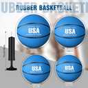 Libima 12 Pcs Rubber Basketball Official Size Bulk Streetball Multicolor Basket Ball with Pump Plain Basketball for Adult Youth Kid Indoor Outdoor Training Game Gift Back to School
