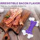 Kseroo 6-Pack Indestructible Dog Toys for Aggressive Chewers: Bacon Flavored Hard Nylon Bone Chew Toys, Tough Dog Chew Toys for Large Dogs, Dog Toys to Keep Them Busy for Medium Large Breed, Purple