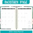 2 x Academic 2025 Planner, Jan 2025-Dec 2025 weekly and monthly, A5 (6.2'' x 8.5") - 12 Months, With Tabs, Metal Cladding Round Corners, for Office School Teacher College Student Women, Green
